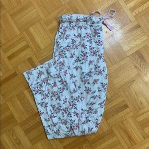 George Jersey Pajama Pant Pink Rose Print Size Medium